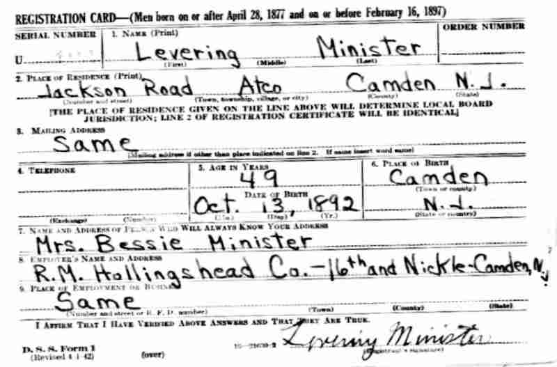 World War II Draft Card