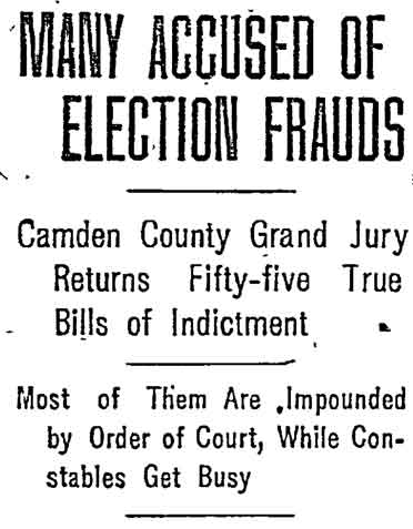 Philadelphia Inquirer, January 24, 1911 — many accused of election frauds, page 1