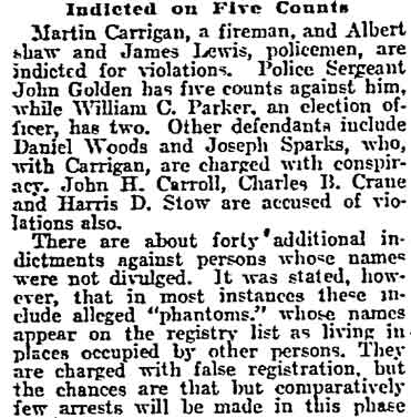 Philadelphia Inquirer, January 24, 1911 — many accused of election frauds, page 4