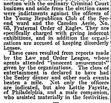 Philadelphia Inquirer, January 24, 1911 — many accused of election frauds, page 6