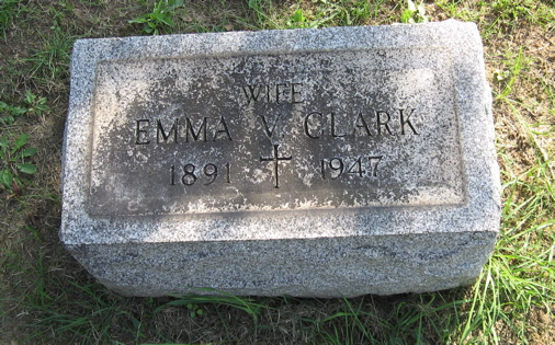 Gravestone of Emma V. Clark (1891–1947)