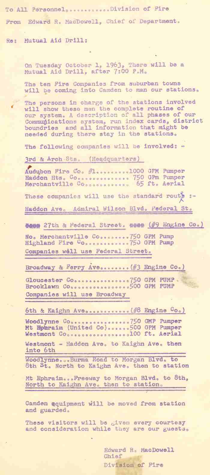 Edward MacDowell at mutual aid ceremony, October 1963