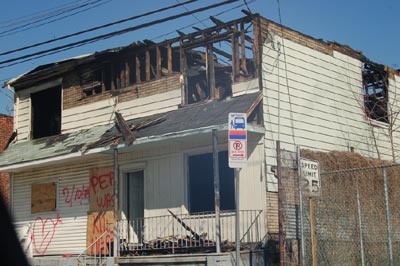 406–408 North 27th Street — fire scene, February 2009