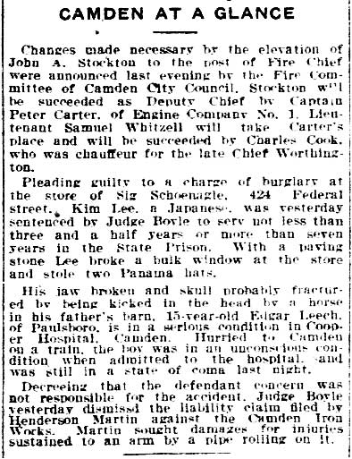 Philadelphia Inquirer, June 27, 1914