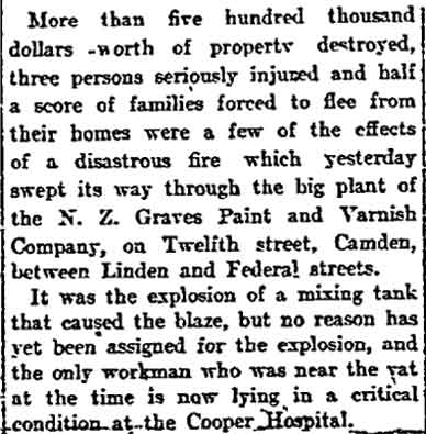 Philadelphia Inquirer, February 18, 1908 — Exciting Scenes Feature Big Fire, page 6