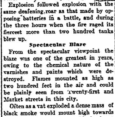 Philadelphia Inquirer, February 18, 1908 — Exciting Scenes Feature Big Fire, page 7