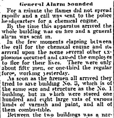 Philadelphia Inquirer, February 18, 1908 — Exciting Scenes Feature Big Fire, page 14