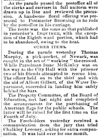 Philadelphia Inquirer, June 12, 1890 — Camden Fire Department (lower)