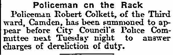 Philadelphia Inquirer, December 9, 1905 — Policeman on the Rack