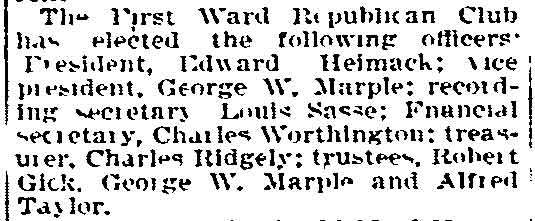 Philadelphia Inquirer, January 3, 1895 — First Ward Republican Club
