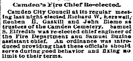 Philadelphia Inquirer, April 27, 1894 — Samuel S. Buzine