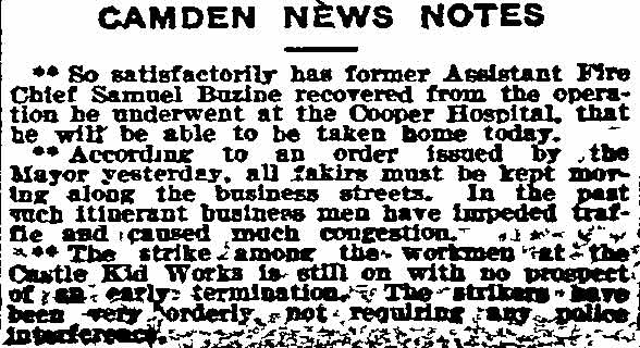 Philadelphia Inquirer, December 31, 1911 — Samuel S. Buzine