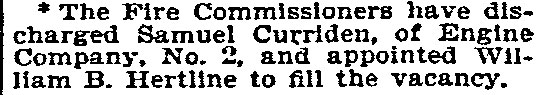 Philadelphia Inquirer clipping, March 28, 1895, about appointment of William Hertline