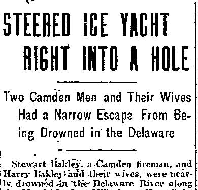Philadelphia Inquirer, January 25, 1905 — Steered Ice Yacht Right Into a Hole, part 1