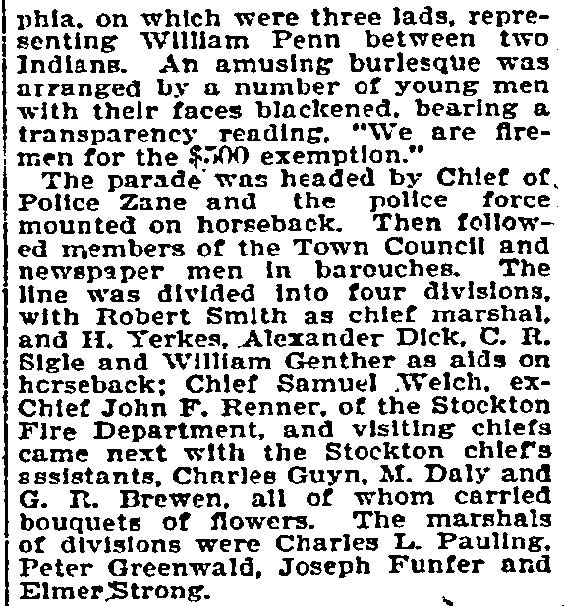 Philadelphia Inquirer, November 29, 1895 — Stockton fire companies, page 4
