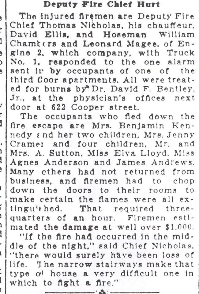 Camden Courier, May 22, 1925 — Deputy Fire Chief Hurt