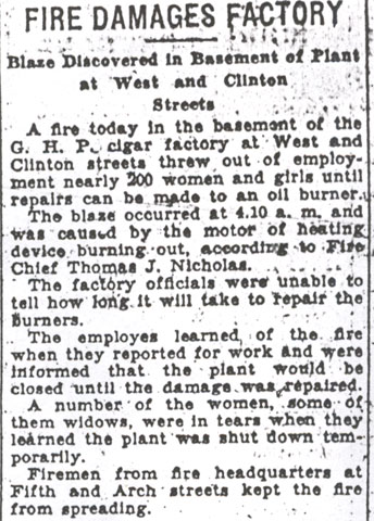 Camden Courier-Post, December 3, 1930, G.H.P. Cigar Company fire