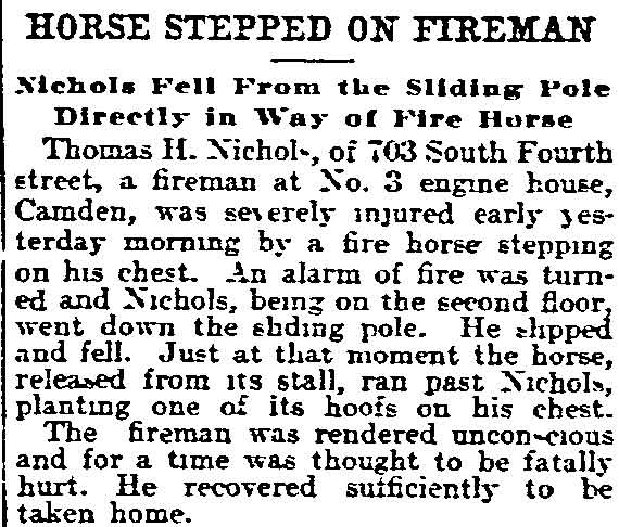 Philadelphia Inquirer, November 2, 1903, showing Thomas Nicholas