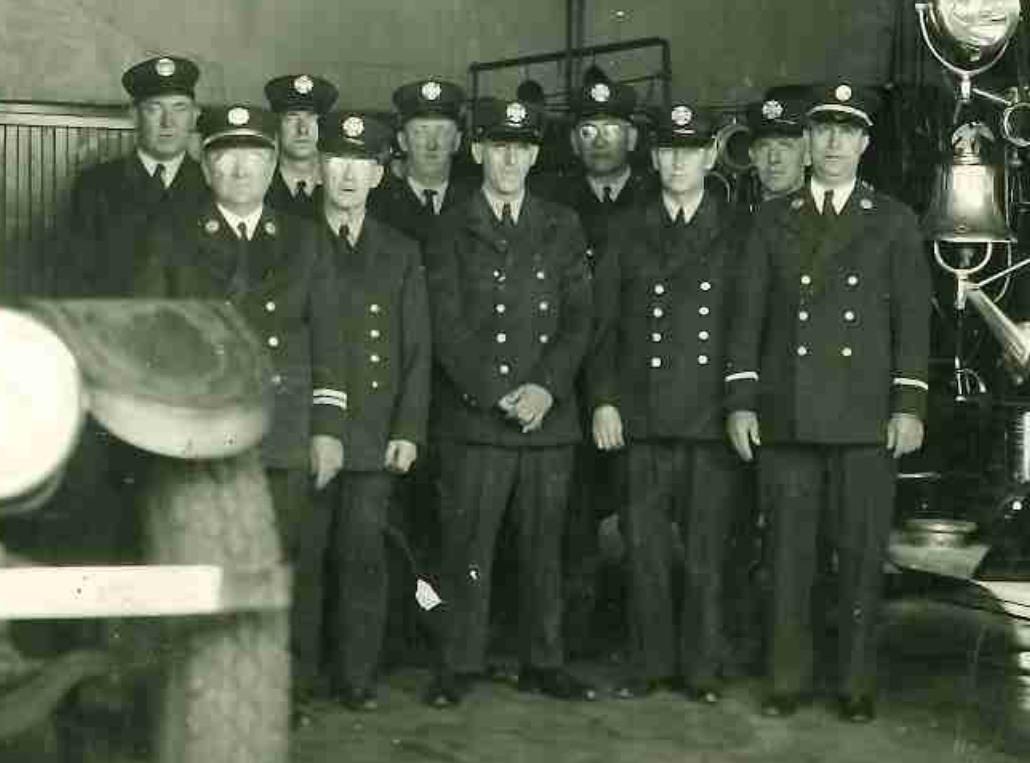 Ladder Company 3 and Engine Company 9, circa 1946 — group photo