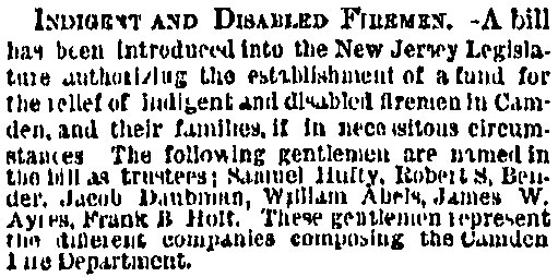 Philadelphia Inquirer, March 2, 1869 — Indigent and Disabled Firemen