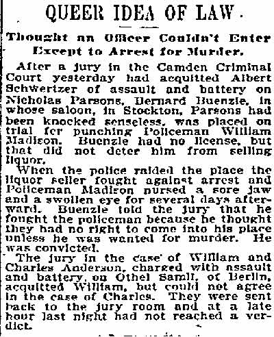Philadelphia Inquirer, October 25, 1895 — Queer Idea of Law