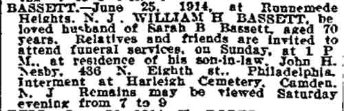 Philadelphia Inquirer, June 28, 1914