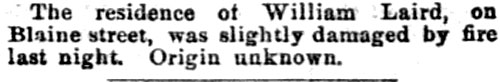 Fire at Residence on Blaine Street — Philadelphia Inquirer, March 4, 1891