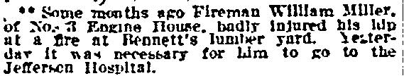 Philadelphia Inquirer, March 26, 1912 — Fireman Miller injured at fire
