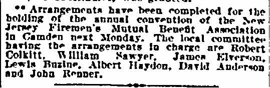 Philadelphia Inquirer, October 5, 1901 — NJ Firemen's Mutual Benefit Association