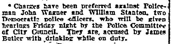Philadelphia Inquirer, February 15, 1905 — charges against Stanton and Wagner