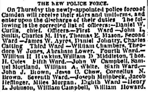 The New Police Force — Philadelphia Inquirer, April 19, 1871