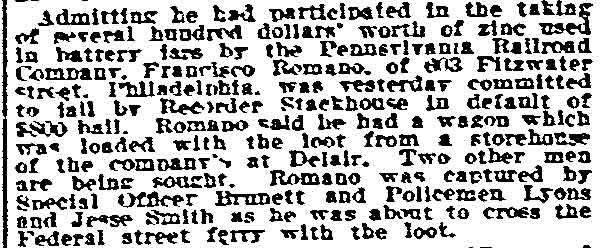 Zinc for Battery Jars stolen