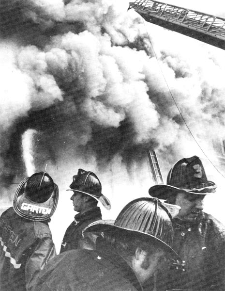 Exterior operations at Fourth Alarm, North 6th and Penn Streets, March 1970