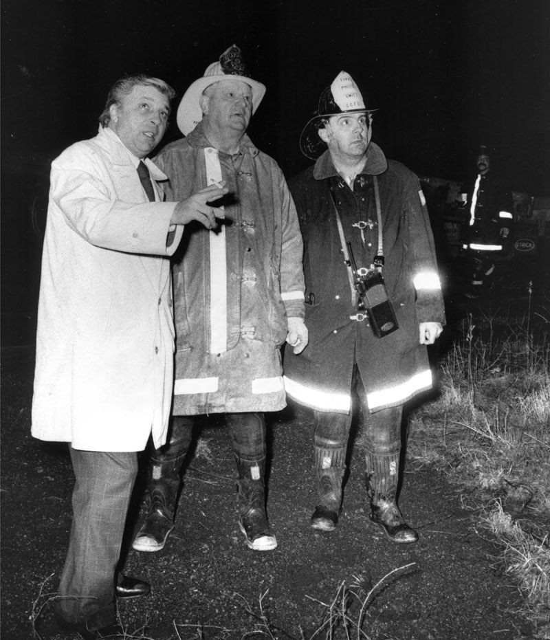 Mayor Angelo Errichetti and Chief Edward V. Michalak with CFD photographer Bob Bartosz