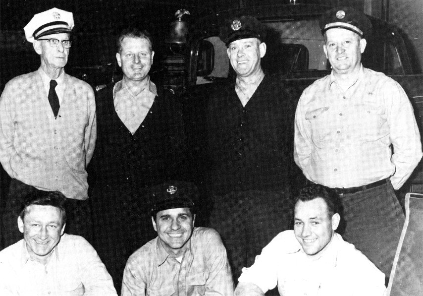 Engine Company 3 and 3rd Battalion in quarters at Broadway and Ferry Avenue, South Camden, 1956