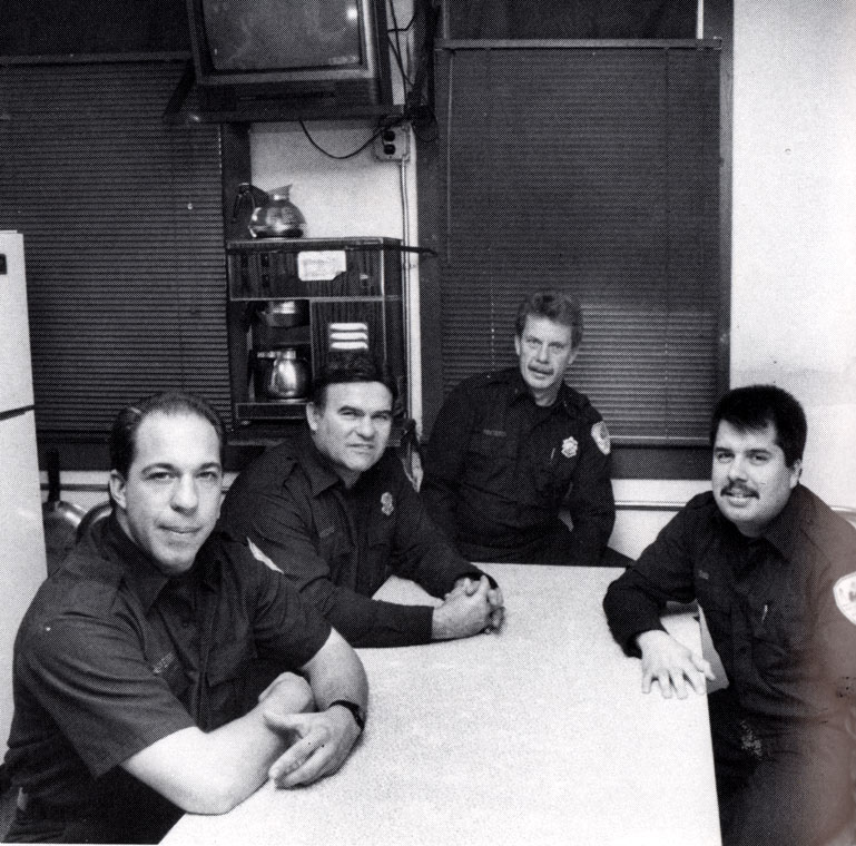 Engine Company 11, 1994 — Greg DePetris, Glenn Moore, Captain Anthony Winters, Frank Saia