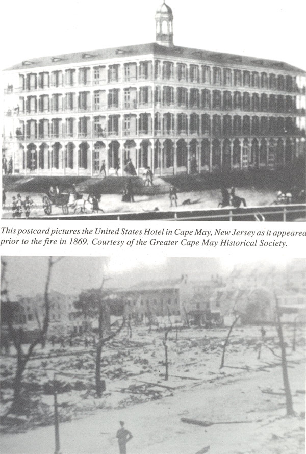Early photo showing devastation from the fire at the United States Hotel in Cape May, August 31, 1869