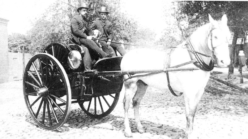 Engine Company 2 with 1869 Silsby Hose Cart, circa 1890