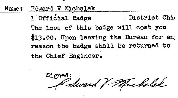 Service record card for Edward Michalak