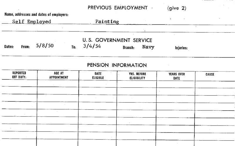 Camden Division of Fire Personnel Record — Thomas J. Ogden, back