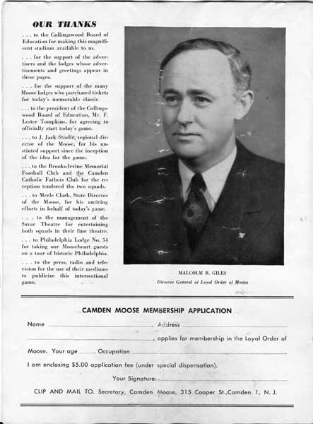 1950 football program, page 10