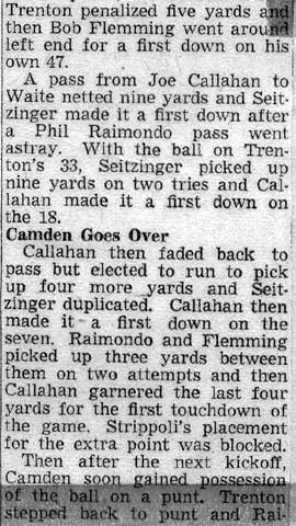 Camden Catholic vs. Trenton — newspaper clipping continued