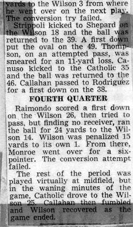 Camden Catholic vs. Woodrow Wilson — newspaper clipping continued
