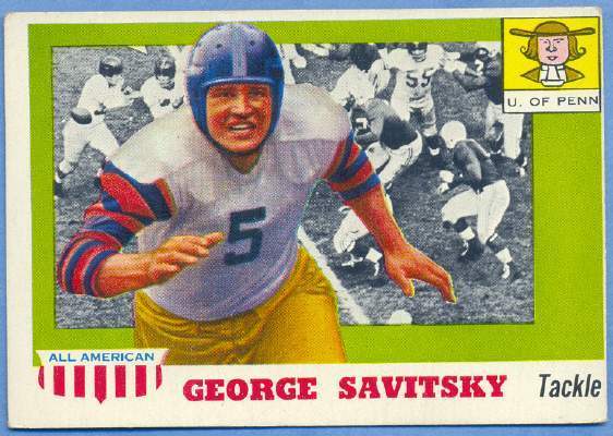 George Savitsky, 1955 Topps football card (front)
