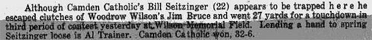 Camden Catholic vs. Woodrow Wilson — newspaper clipping continued