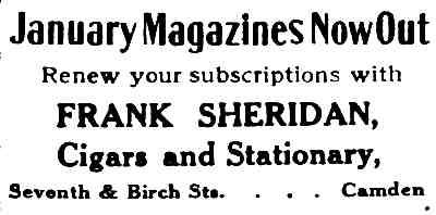 Camden Post-Telegram, December 30, 1910 — Frank Sheridan