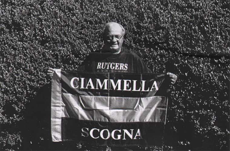 William S. Gimello with American flag