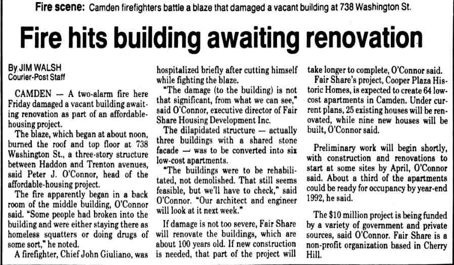 738 Washington Street, December 28, 1991