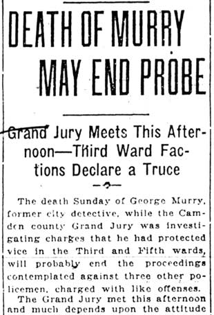 Camden Courier, January 31, 1922 — Death of Murry May End Probe