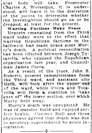 Camden Courier, January 31, 1922 — continued, Warring Factions Make Peace